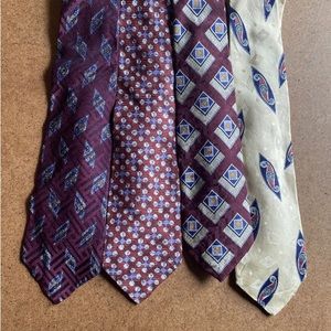Robert Talbott Nordstrom Vintage Men's Ties Designer Silk Neck Ties Lot Of 4